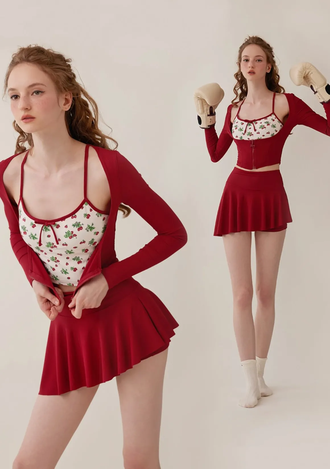 Vibrant Strawberry Sports Pantskirt