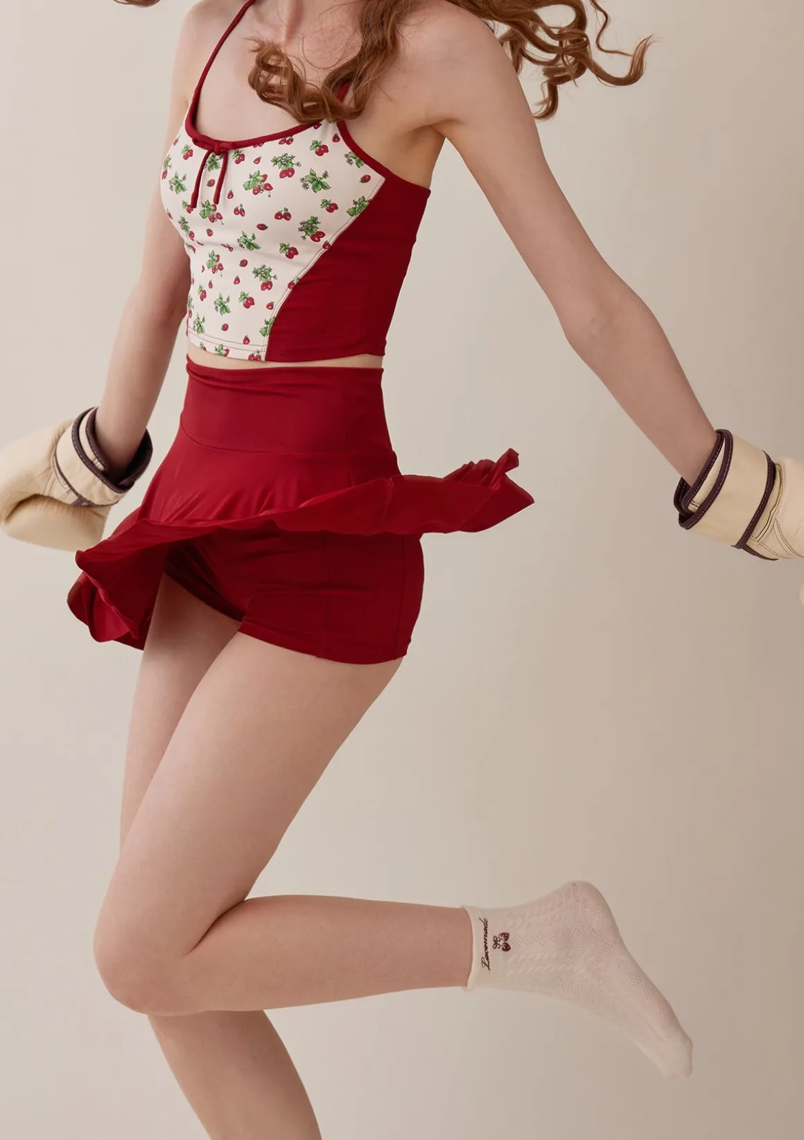 Vibrant Strawberry Sports Pantskirt