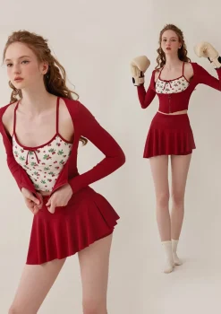 Vibrant Strawberry Sports Cardigan