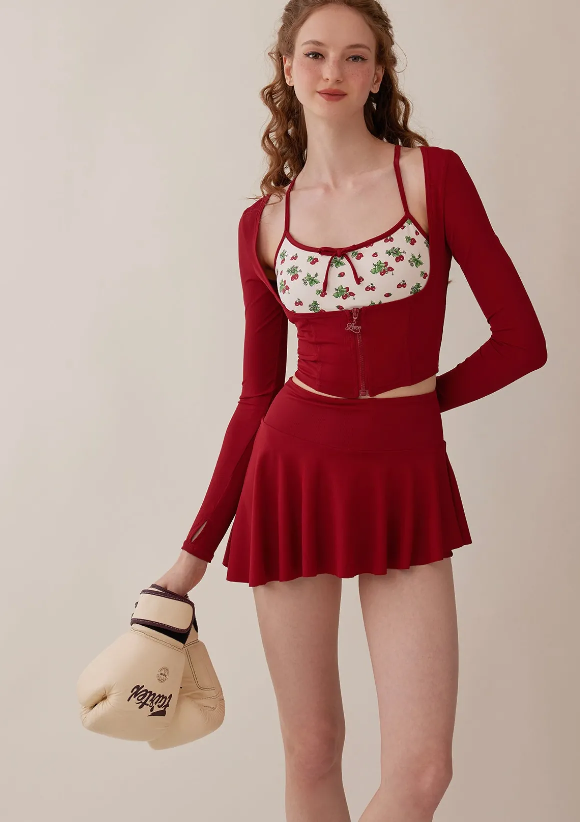 Vibrant Strawberry Sports Cardigan