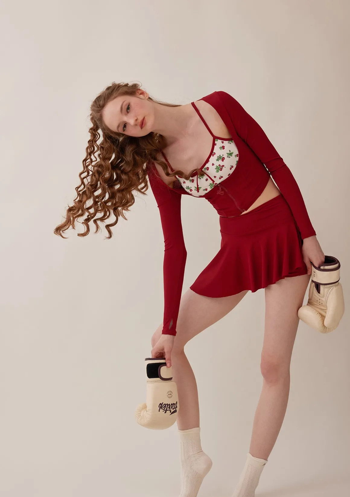 Vibrant Strawberry Sports Cardigan